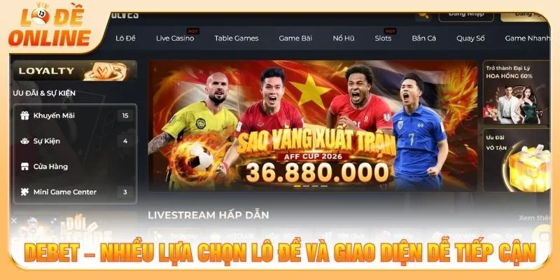 Giao diện Debet tập trung vào cách trình bày bảng số và thông tin rõ ràng